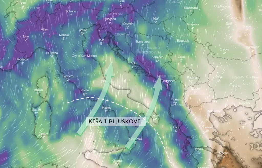 VOZAČIMA OPREZ: NOĆAS I SUTRA KIŠA I PLJUSKOVI U VEĆEM DIJELU ZEMLJE VOZAČIMA OPREZ: NOĆAS I SUTRA KIŠA I PLJUSKOVI U VEĆEM DIJELU ZEMLJE