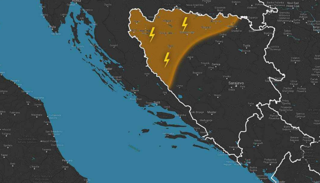 KIŠA BI MOGLA VEČERAS OPASNO PADATI U OVOM DIJELU BIH: A ZA VIKEND 29 STEPENI!